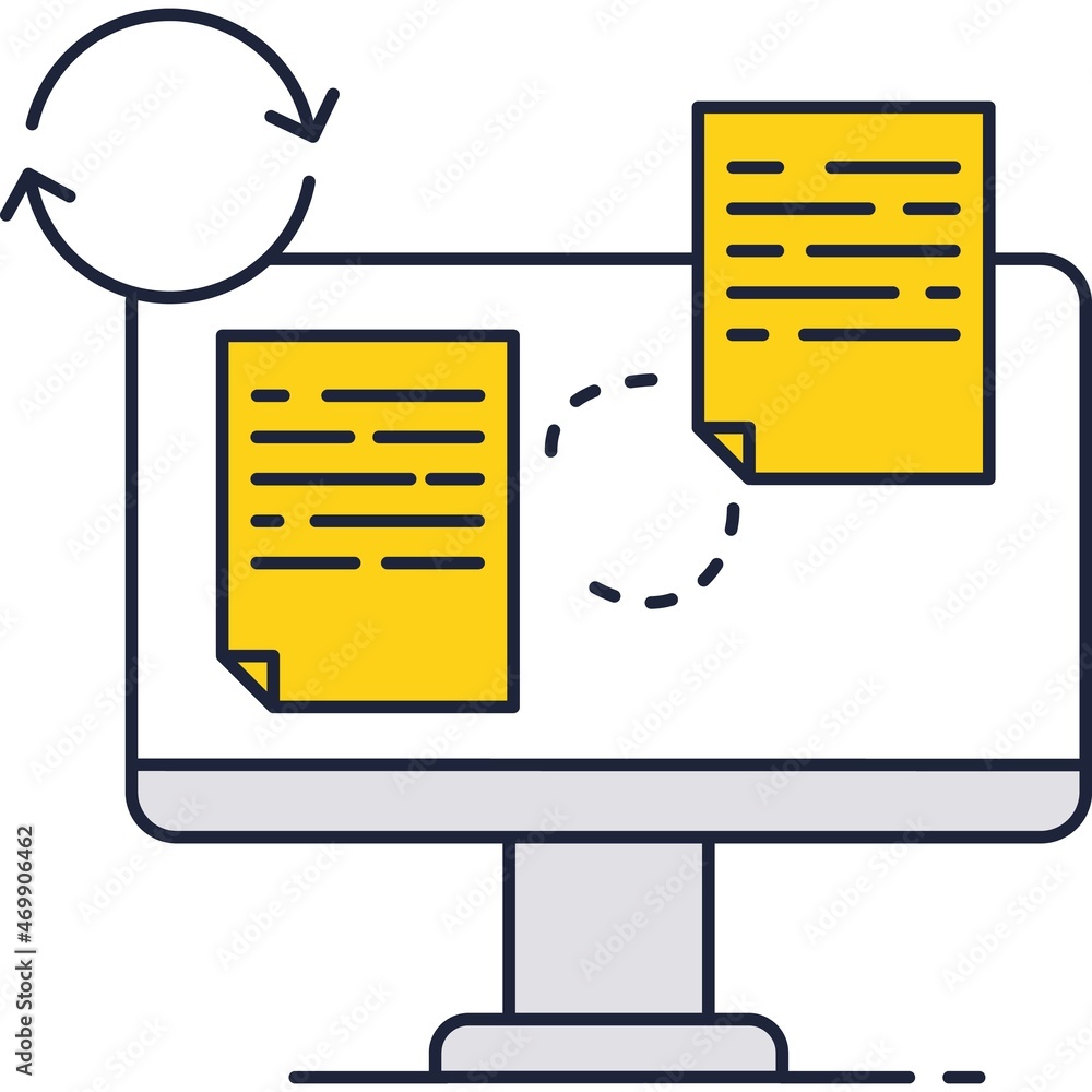 Poster data file exchange icon document transfer vector