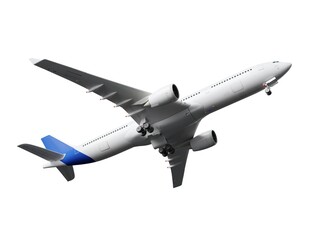 White airbus isolated airplane on a white background 3d rendering