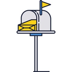 Postbox icon mailbox vector letterbox flat design