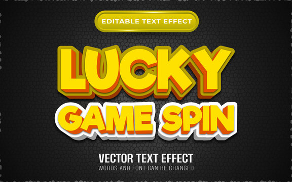 Lucky game spin editable text effect