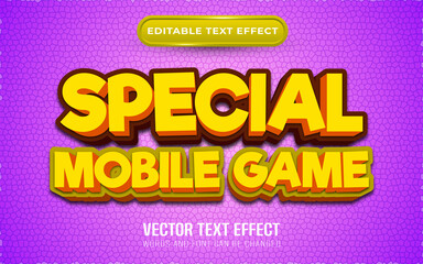 Special mobile game editable text effect