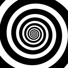 Black and white hypnotic optical Illusion spiral background - 469907241