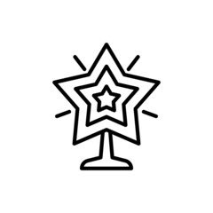 Christmas star thin line icon. Modern vector illustration of Christmas decoration.