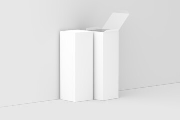 Long Rectangle Box White Blank Mockup