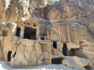 La petite cité nabatéenne Petra, en Jordanie, ancien chemin et historique de transport de...