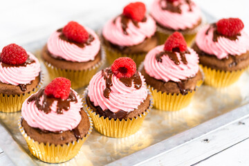 Chocolate raspberry cupcakes