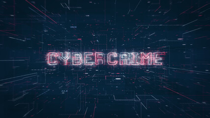 Cyber Crime title key word on a binary code digital network background