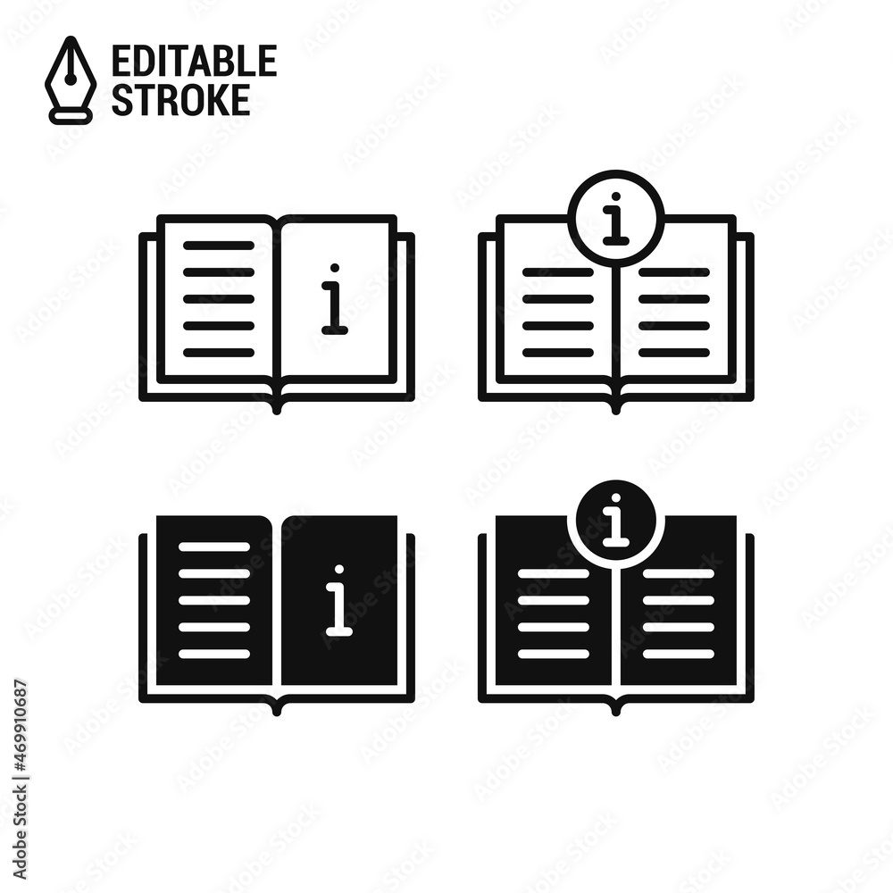 Poster instruction book or manual icons. set of icons with manuals and instructions isolated on white backg