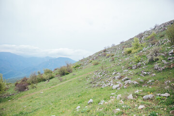 beautiful landscape of a mountain peak without trees