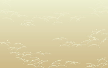 和柄な草模様の背景素材（金色）
