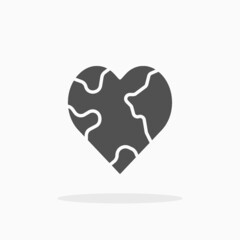 Fototapeta na wymiar Love Earth icon. Vector illustration. Enjoy this icon for your project.