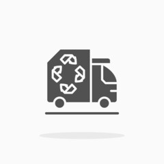 Garbage Truck Recycle icon. Vector illustration. Enjoy this icon for your project.