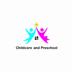 childcare logo, logo school children. children logo