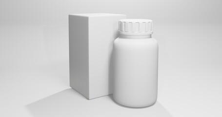 hight quality box and pill bottle for packaging mockup