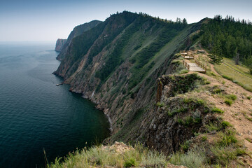Headland Hoboy. Russia, Lake Baikal, Olkhon Island. The most northern point of Olkhon Island.