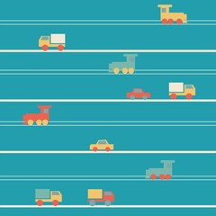 Seamless pattern of toy transport