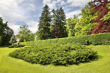 Fototapeta na wymiar Park in Bled town. Slovenia