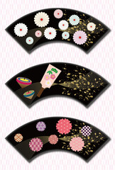 年賀状素材　扇のフレーム