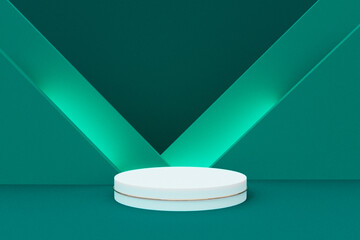 3d render Podium and minimal abstract background for Christmas, 3d rendering geometric shape, Golden Stages for product