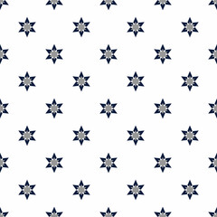 seamless pattern with blue stars on white background. vector illustration 