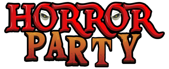 Horror Party word banner for halloween