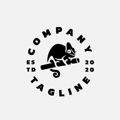 chameleon silhouette minimalist logo design