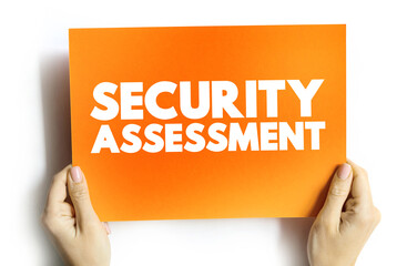 Security Assessment text card, concept background