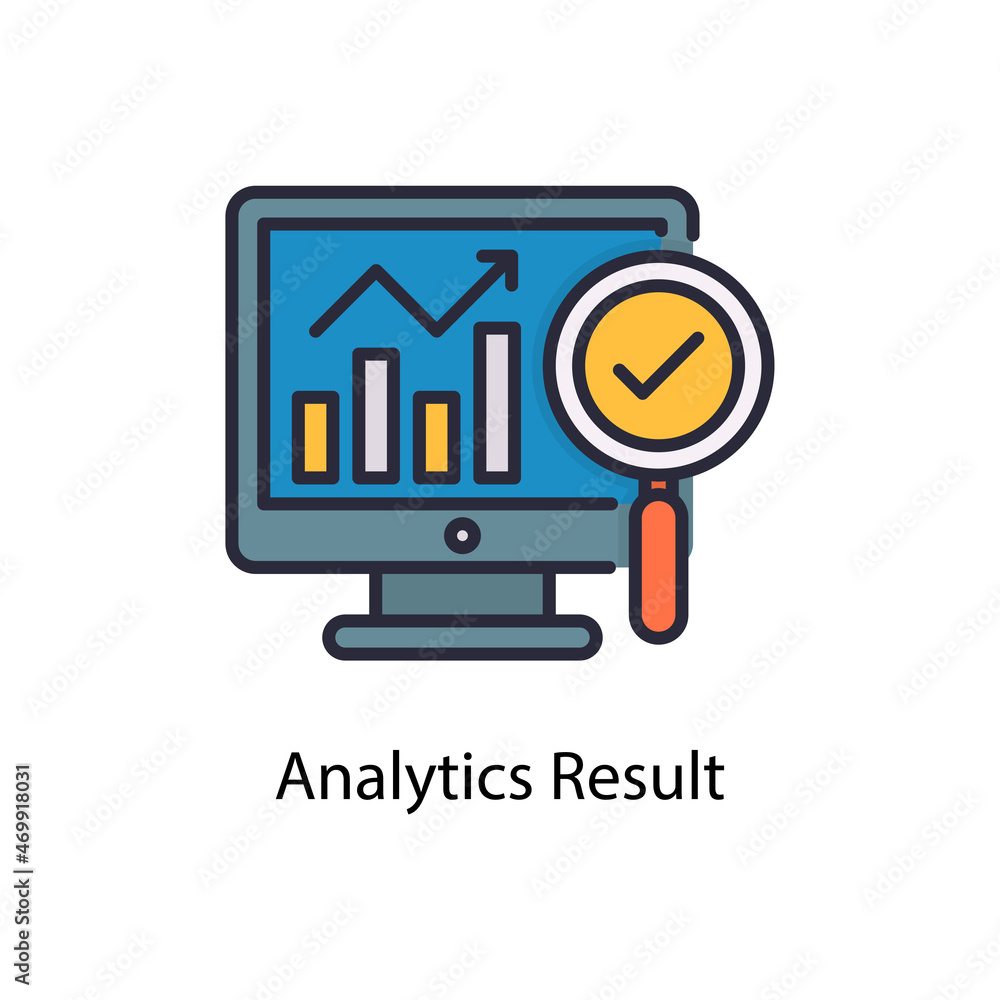 Poster analytics result vector fill outline icon design illustration. web and mobile application symbol on 