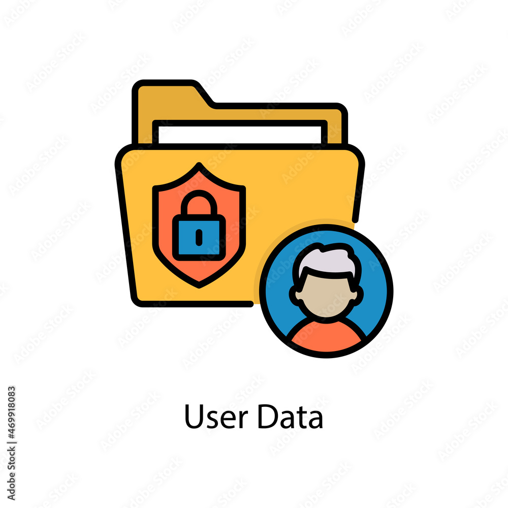Poster user data vector fill outline icon design illustration. web and mobile application symbol on white b