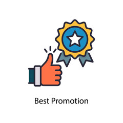 Best Promotion vector fill outline Icon Design illustration. Web And Mobile Application Symbol on White background EPS 10 File