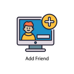 Add Friend vector fill outline Icon Design illustration. Web And Mobile Application Symbol on White background EPS 10 File