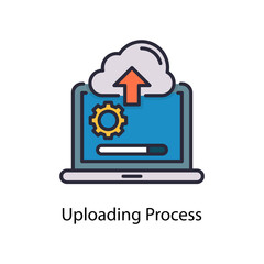 Uploading Process vector fill outline Icon Design illustration. Web And Mobile Application Symbol on White background EPS 10 File