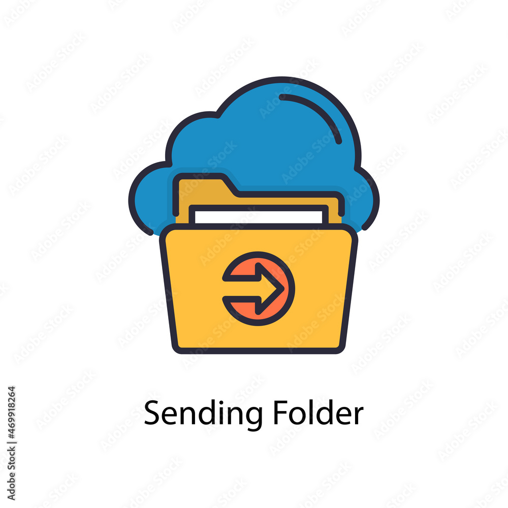 Poster Sending Folder vector fill outline Icon Design illustration. Web And Mobile Application Symbol on White background EPS 10 File
