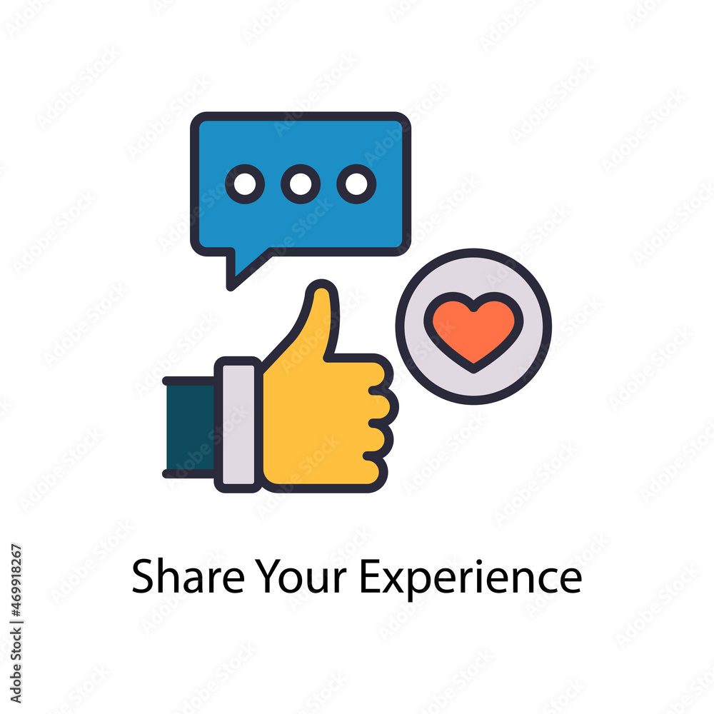 Poster share your experience vector fill outline icon design illustration. web and mobile application symbo