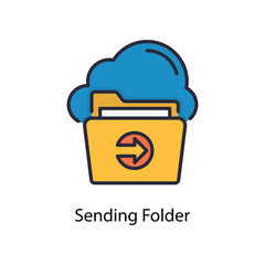 Sending Folder vector fill outline Icon Design illustration. Web And Mobile Application Symbol on White background EPS 10 File