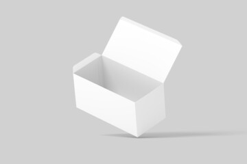 Wide Rectangle Box White Blank Mockup