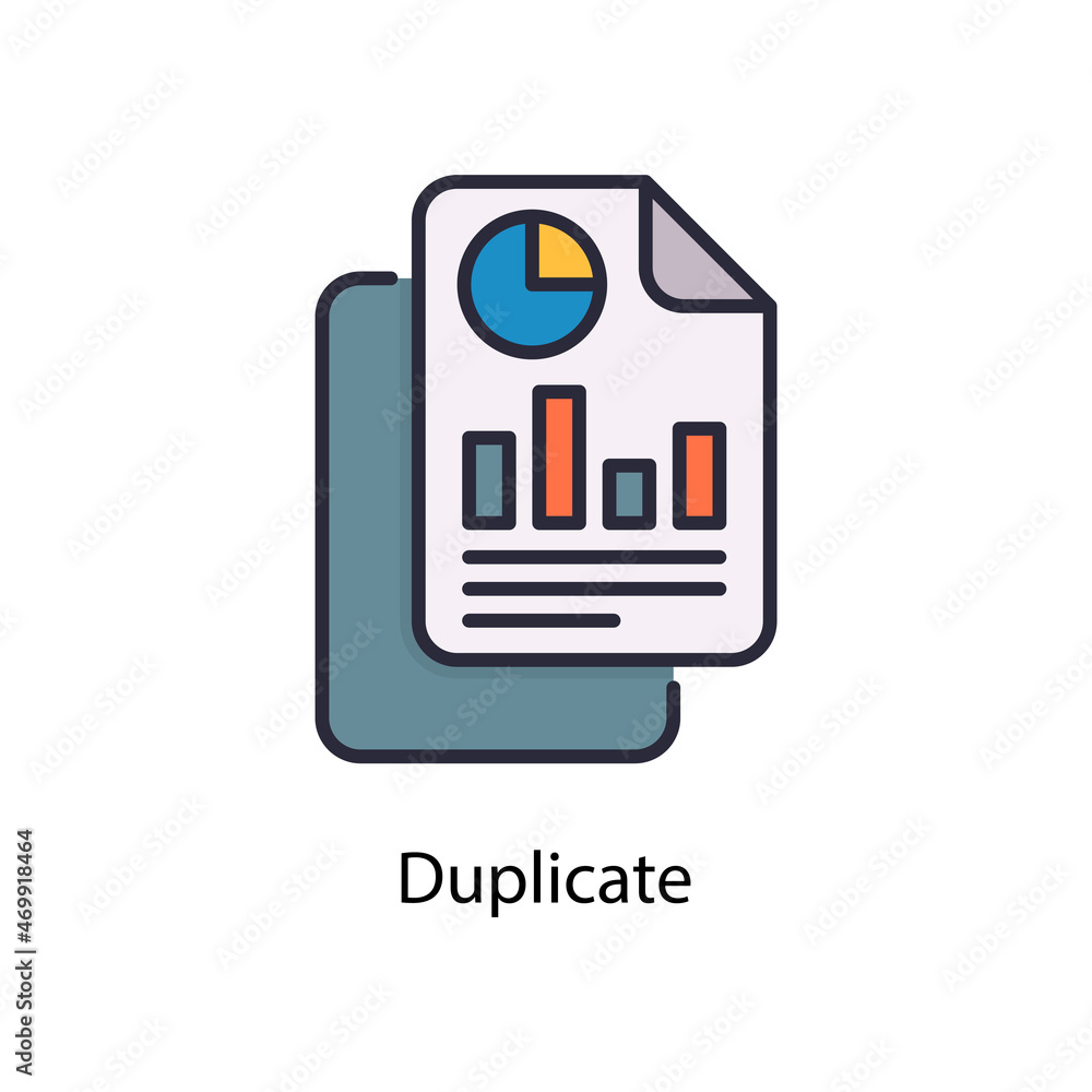 Poster duplicate vector fill outline icon design illustration. web and mobile application symbol on white b