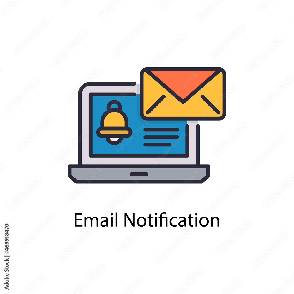 Poster email notification vector fill outline icon design illustration. web and mobile application symbol o