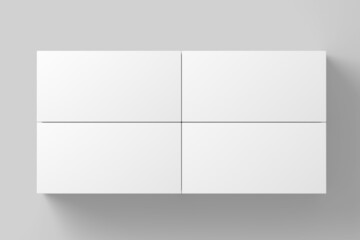 Wide Rectangle Box White Blank Mockup
