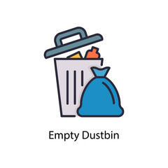 Empty Dustbin vector fill outline Icon Design illustration. Web And Mobile Application Symbol on White background EPS 10 File