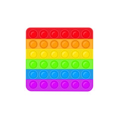 Pop it toy. Anti stress game. Trendy toy colorfull symbol. Vector isolated on white.