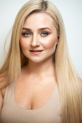 Fototapeta premium Perfect blonde woman close up fashion portrait