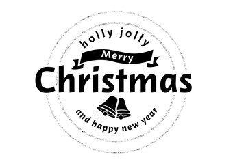 Black and white vintage design Merry Christmas logo mark. label.