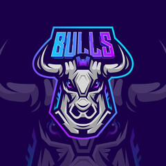 Cyber Bull Modern Gaming Mascot Logo Design