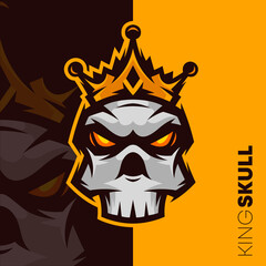 Skull King Mascot Illustration