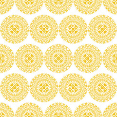 Fototapeta premium Seamless circle pattern with golden color for background and wallpaper