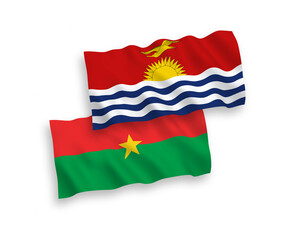 Flags of Republic of Kiribati and Burkina Faso on a white background