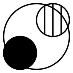 Linear Abstract Geometric Element. Black And White Modern Poster. Abstract Wall Art. Digital Art Of Interior Decoration For Print