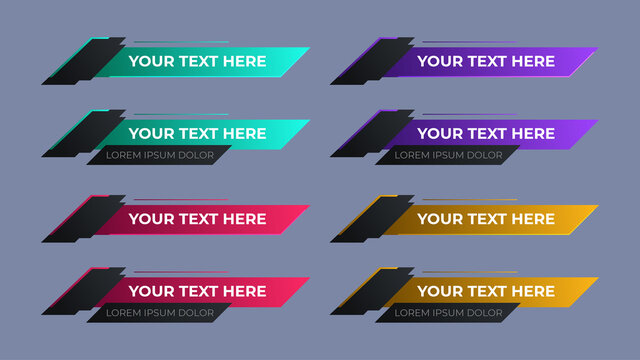 text video strip vector lower third design template