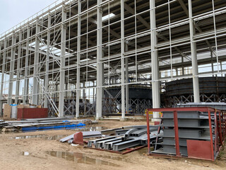 Naklejka premium Construction industry concrete plant and equipment